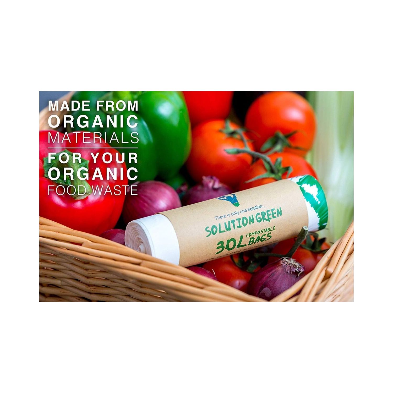 Solution Green 30L Compostable Bin Liners Organic materials Solution Green 30L Compostable Bin Liners Organic materials